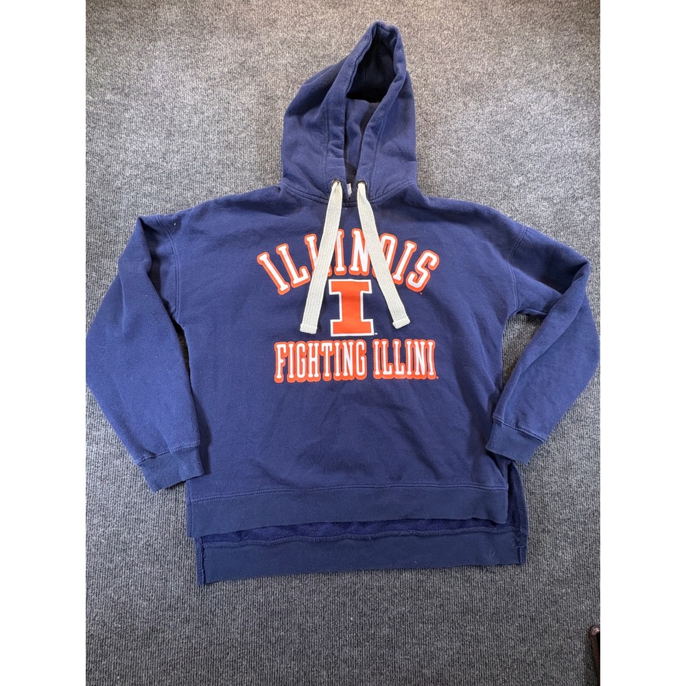 Rivalry Threads Illinois Fighting Illini Navy Blue Hoodie Small 4/6 High Low Hem
